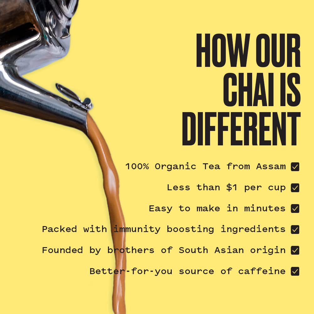 Kolkata Chai Co Assam Black Tea Combo Pack - Signature Masala Chai & Decaf, Makes 40 Cups, Premium Loose Leaf Tea and Spice Blend