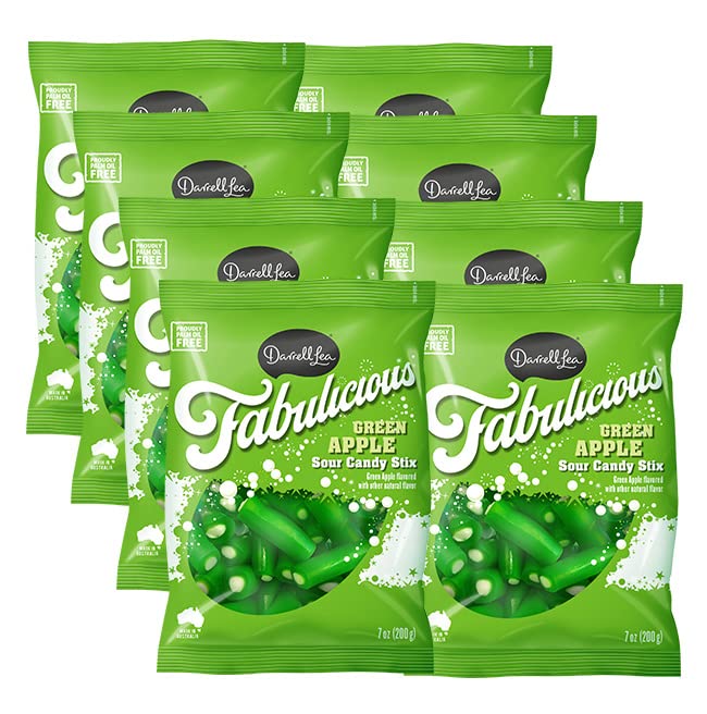 Darrell Lea Fabulicious Sour Candy Stix, Soft and Tangy, No Artificial Flavors, Palm Oil Free, Made in Australia, Shareable (Sou
