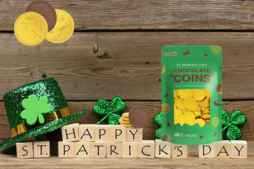 St. Patrick'S Day 50 Chocolate Coins Lucky Gold Coins Foils, Shamrock Clover Belgian Milk Chocolate Coins Bag Nut-Free (50-Pack)