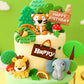 Jevenis Luxury Jungle Baby Animals Cake Decoration Wild One Cake Decoration Safari Cake Decoration Giraffe Elephant Lion Tiger C