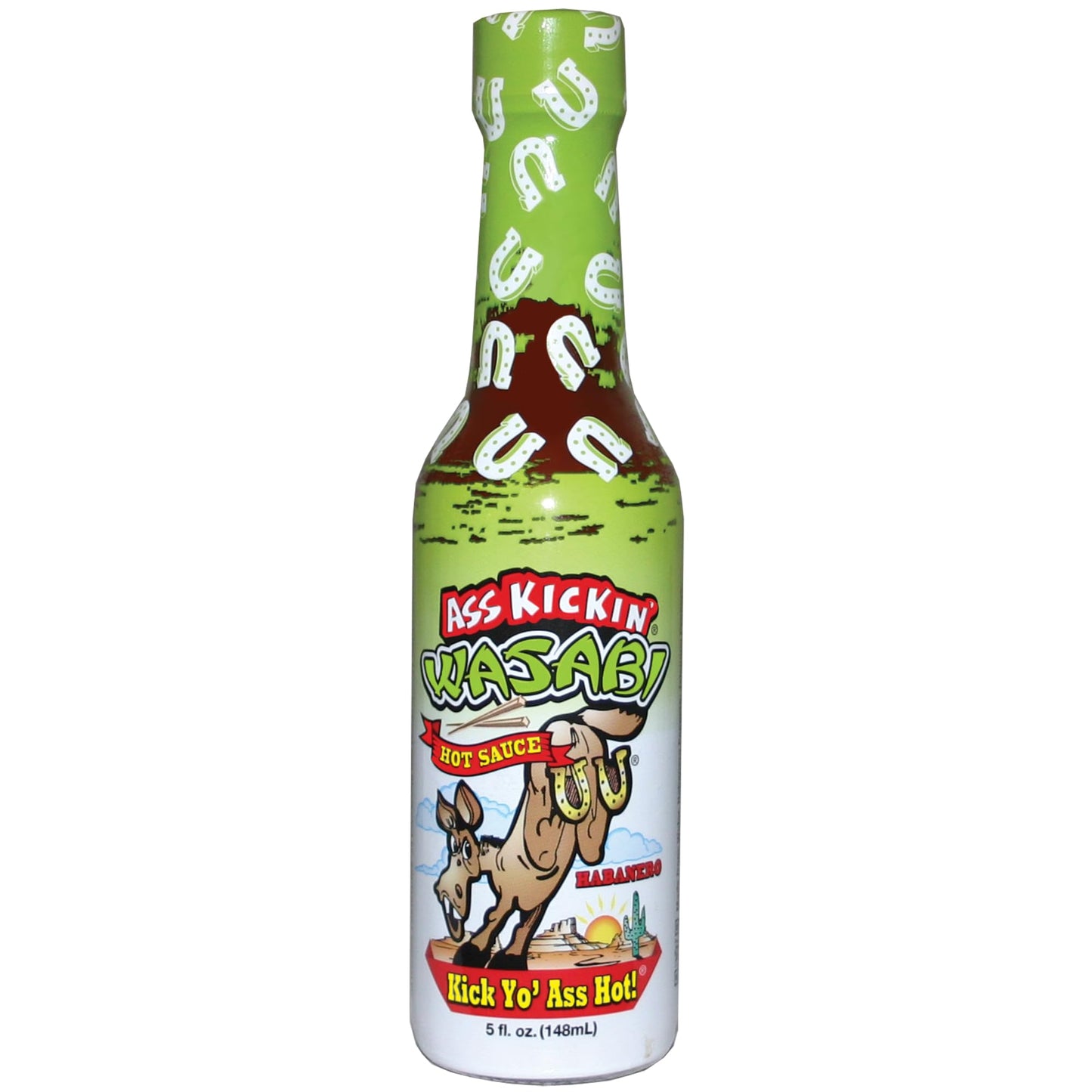Kickin' Wasabi Sauce With Horseradish Hot Sauce With Habanero - Try If You Dare - Perfect Gourmet Gift For The Real Wasabi Horse