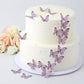 YOcity 48Pcs Purple Edible Butterflies Cake Toppers, Rice Paper, Mix Size, Wedding, Birthday, Baby Shower Decoration