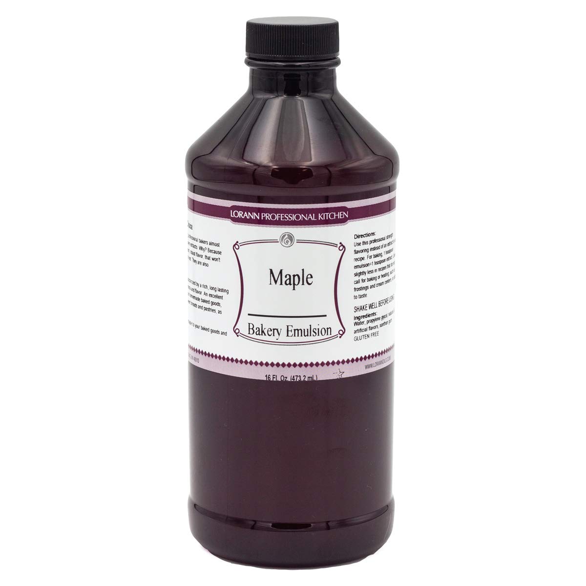 LorAnn Maple Bakery Emulsion, 16 Fl Oz, Model 0778, Tan to Brown, Ideal for Baking and Flavoring