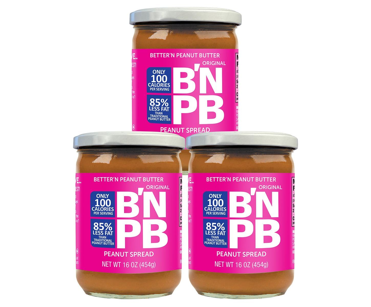 Original Low Fat Peanut Butter Spread by Bettern Peanut Butter, Creamy Low-Calorie Peanut Spread with No Saturated Fat, Gluten F
