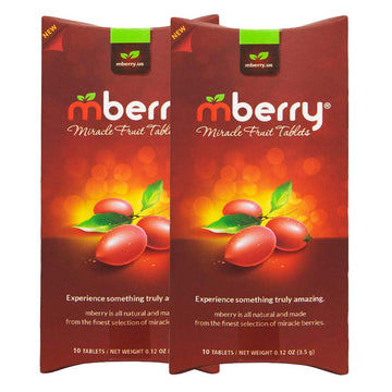 mberry Miracle Fruit Tablets - 10 Count (Pack of 2) - Natural Flavor Enhancer