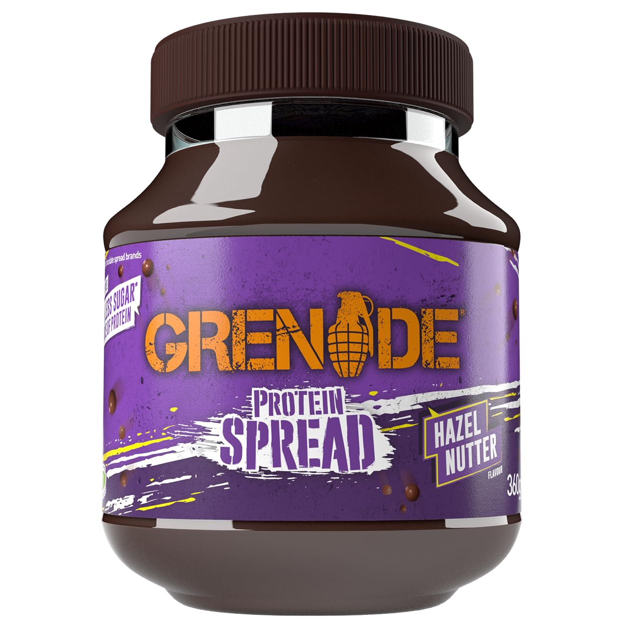 Grenade Hazel Nutter Protein Spread, 360 g Jar, Model Gren84, Pack of 1
