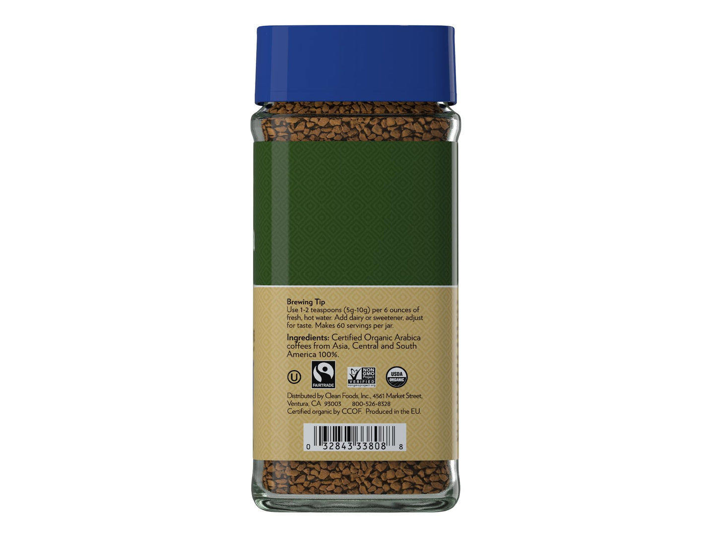 Caf   Altura Decaf Freeze Dried Instant Organic Coffee, 3.53 oz Jar