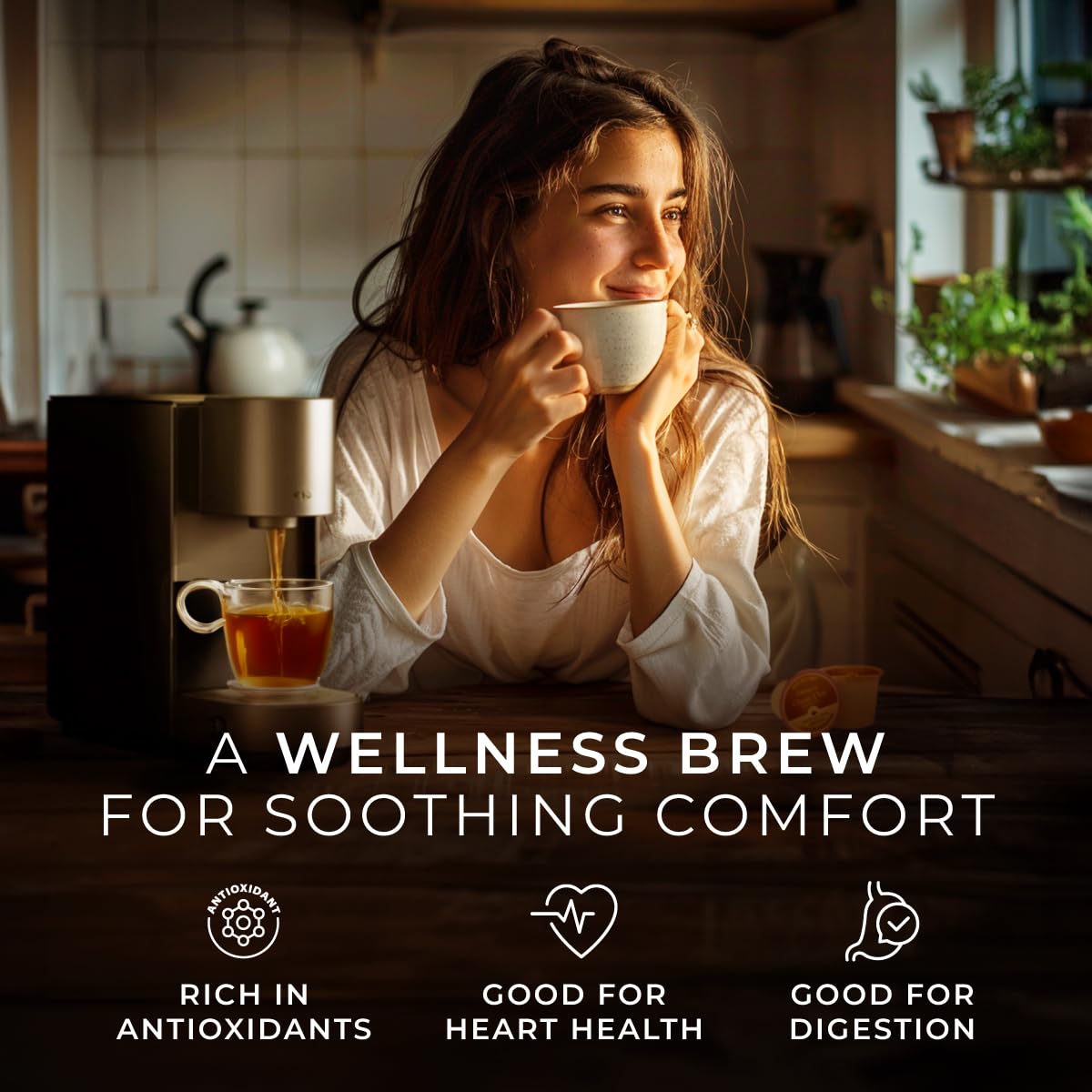 Gya Tea Co Chai Herbal Tea Pods - Decaf Wellness Tea, 16 Count, Body Comfort & Relaxation