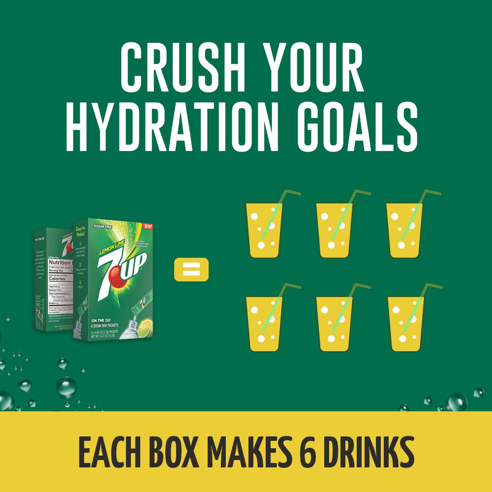 7-Up, Variety Pack - Powder Drink Mix - (5 Boxes, 30 Sticks) - Sugar Free & Delicious, Makes 30 Flavored Water Beverages