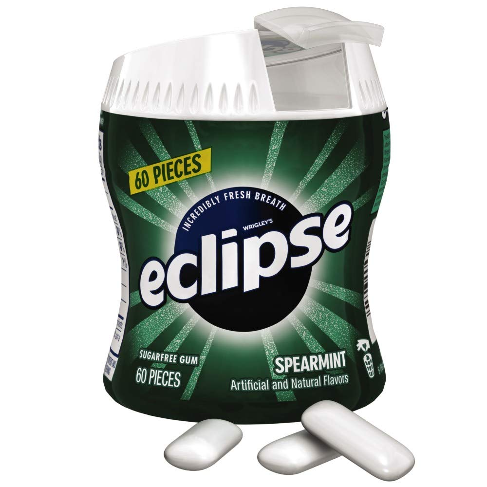 ECLIPSE Sugar-Free Gum Spearmint, Chewing Gum Sugar Free in 60 ct Pack, Bulk