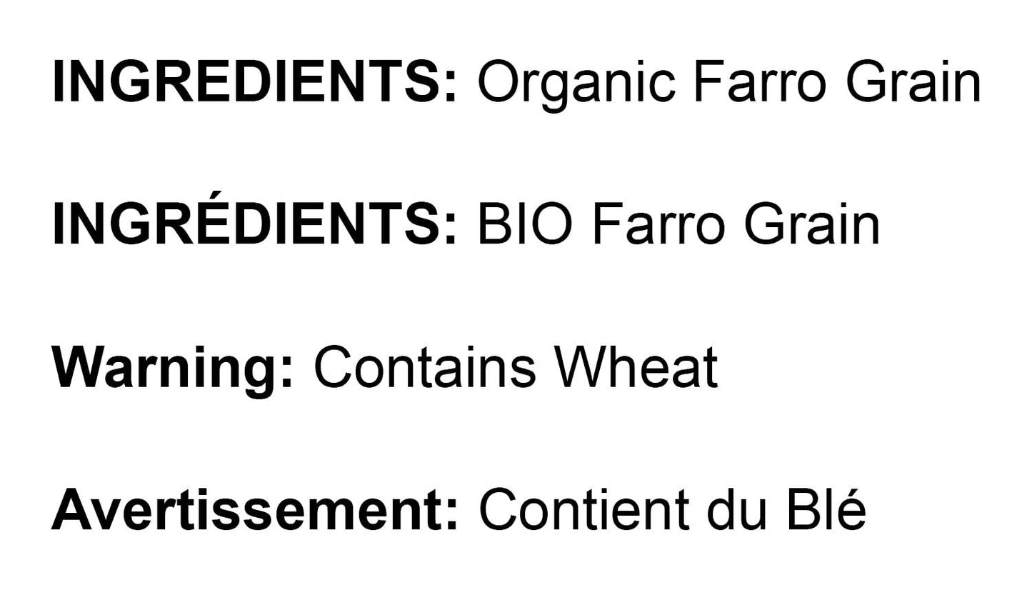 Food to Live Organic Italian Pearled Farro, 5 Pounds - Non-GMO, Kosher, Vegan, Whole Farro Grain in Bulk, Good Source of Fiber a