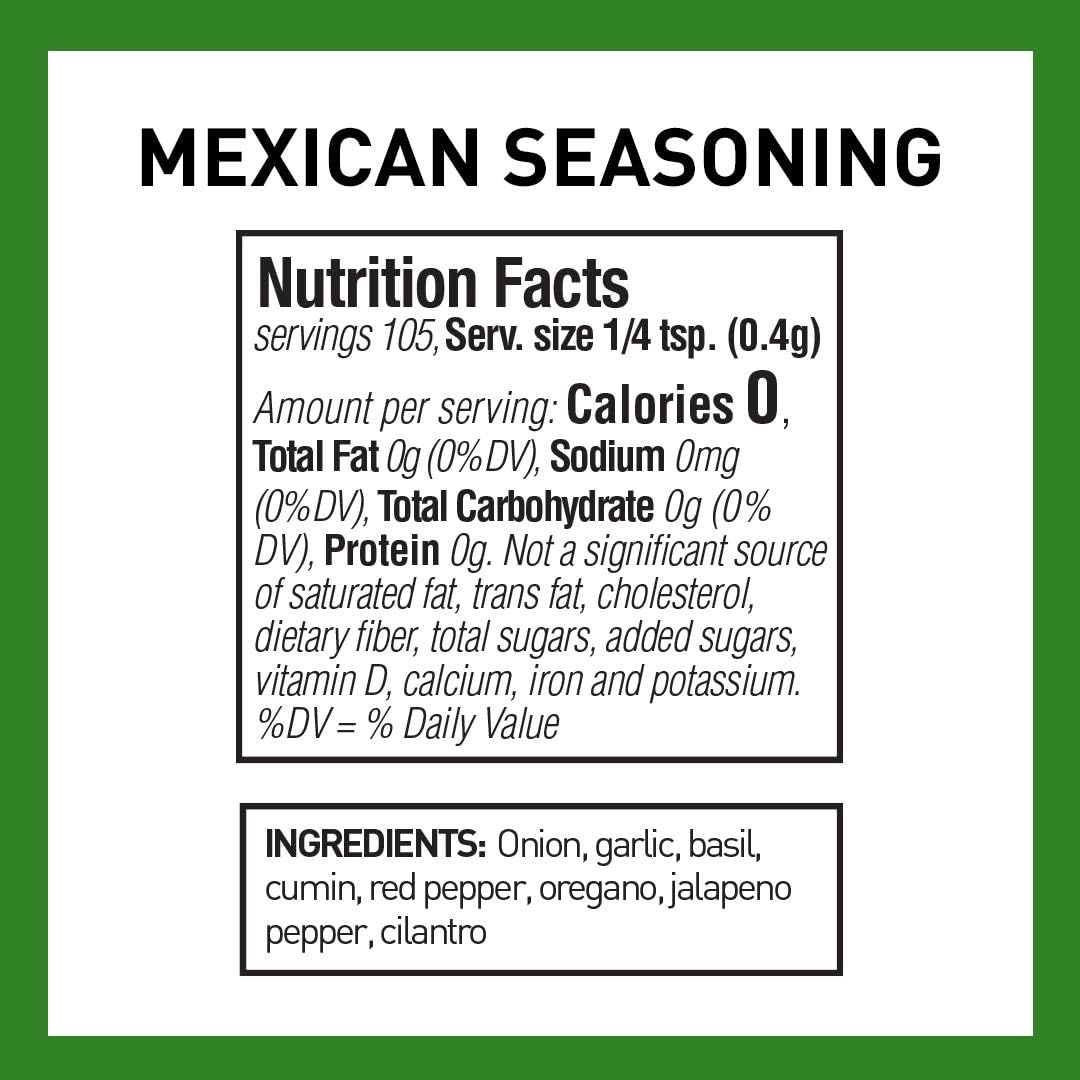 Spice Hunter Mexican Seasoning Blend, Salt Free, 1.5 Ounce (Pack Of 6)