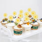 36 Pieces Daisy Cupcake Toppers Yellow Daisy Cake Decorations Chrysanthemum Cupcake Toppers, Spring Daisy Flower Cake Picks For