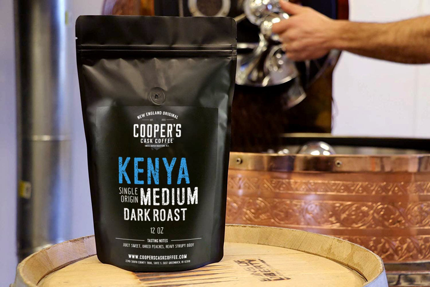 Kenya Aa Medium Dark Roast Coffee Beans, Single Origin Whole Bean Coffee, Full Bodied Gourmet Coffee - 12 Oz Bag