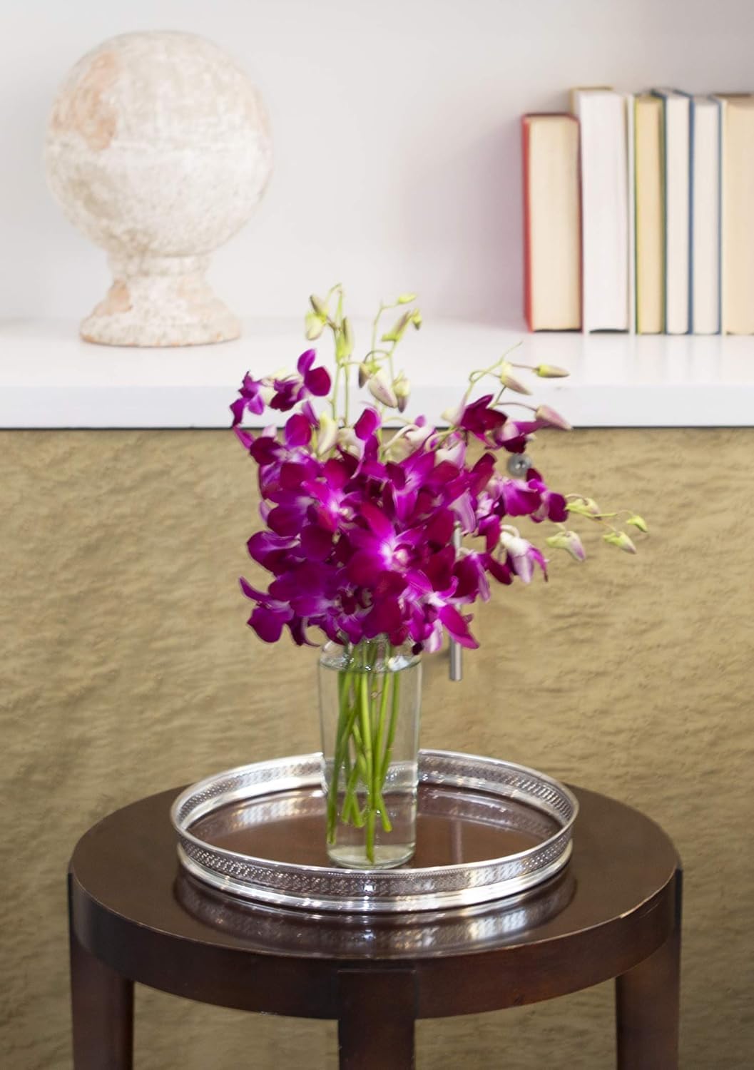 Kabloom Flowers - Mother'S Day Collection - 10 Purple Orchid With Vase, Gift For Birthday, Sympathy, Anniversary, Get Well, Than