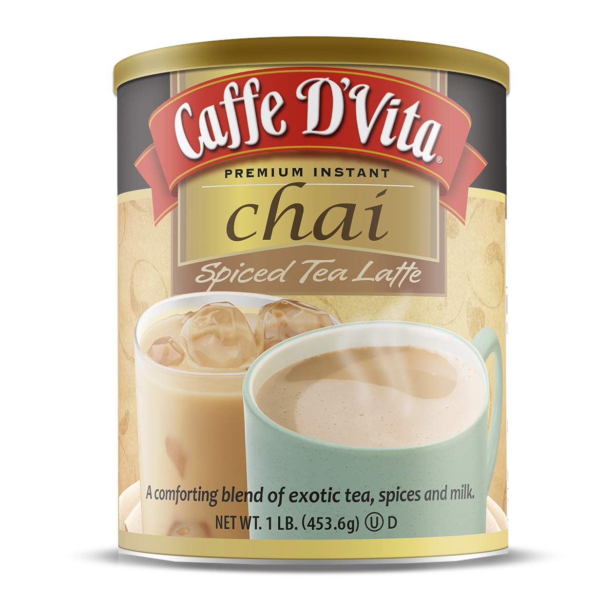 Caffe D’Vita Spiced Chai Latte Mix - Gluten Free Powder, 2.67 oz, Pack of 6