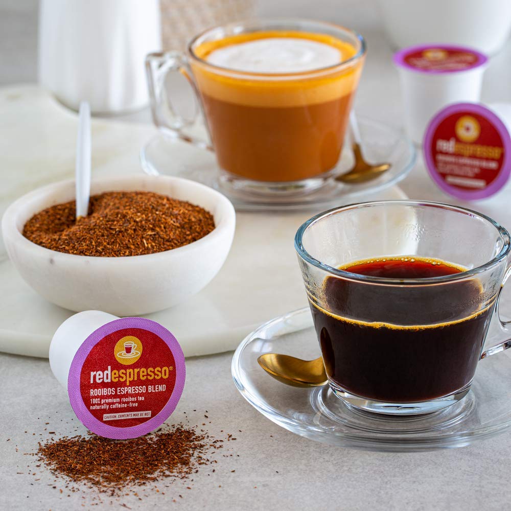 Red Espresso Rooibos Tea K-Cups - Caffeine-Free, Compatible with Keurig malt-inspired - 12 Count - Red