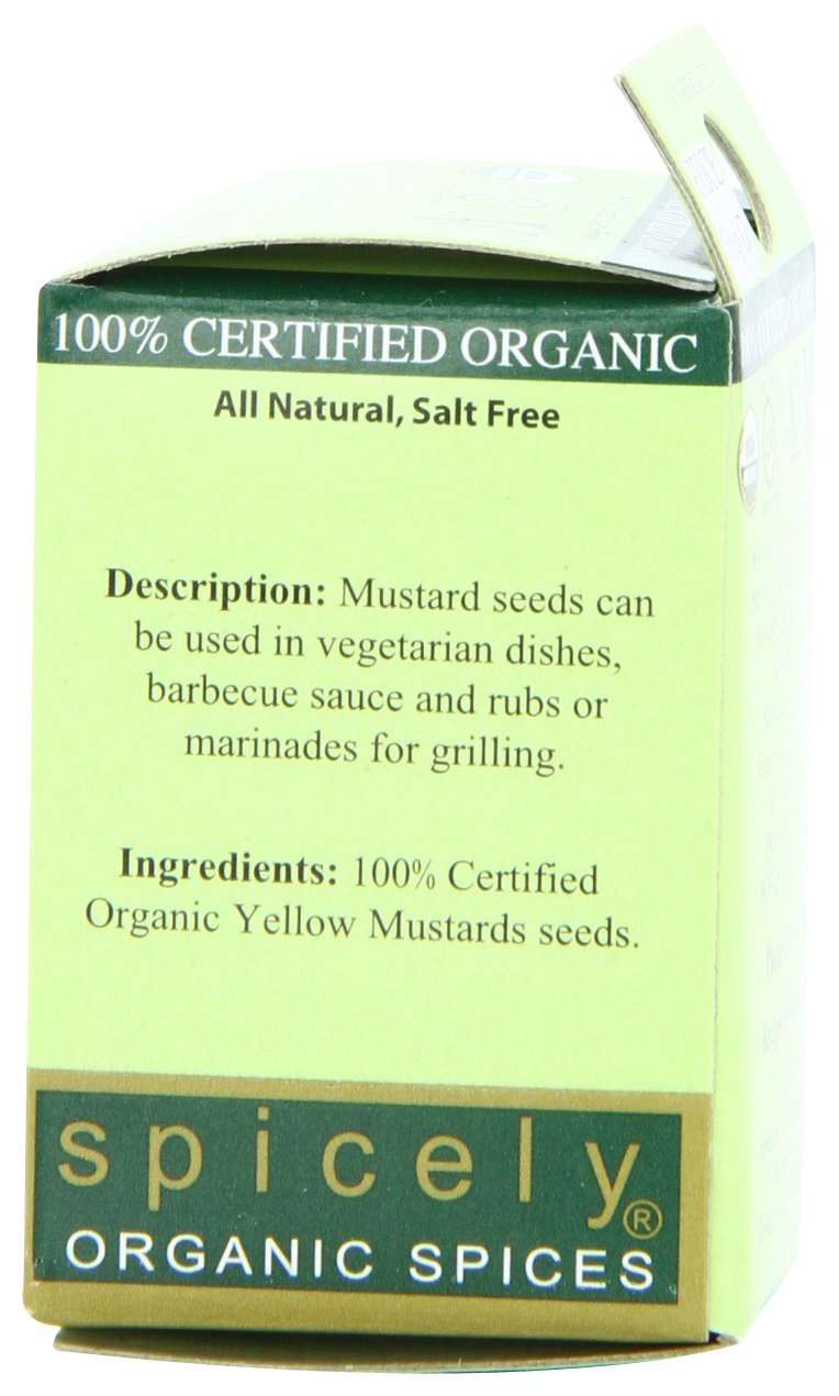 Spicely Organic Mustard Seeds, Yellow, 0.8 Ounce (Pack Of 6)