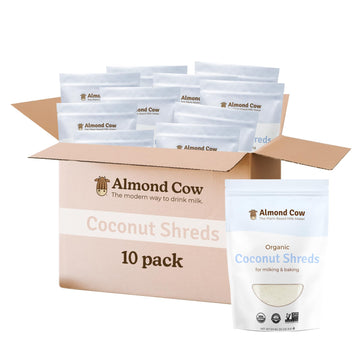 Almond Cow - Organic Coconut Shreds, Non-Gmo Shredded Coconut For Plant Based Milk Making, Unsweetened Coconut Flakes Keto Treats For Baking And Milking, Vegan And Gluten-Free, 2 Lbs (Pack Of 10)