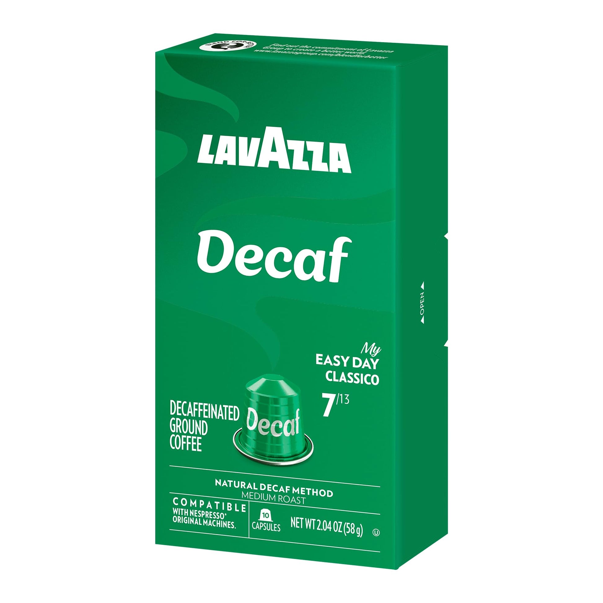 Lavazza Decaf Aluminum Capsules Compatible with Nespresso* Original Machines  Medium Roast (10 Capsules)