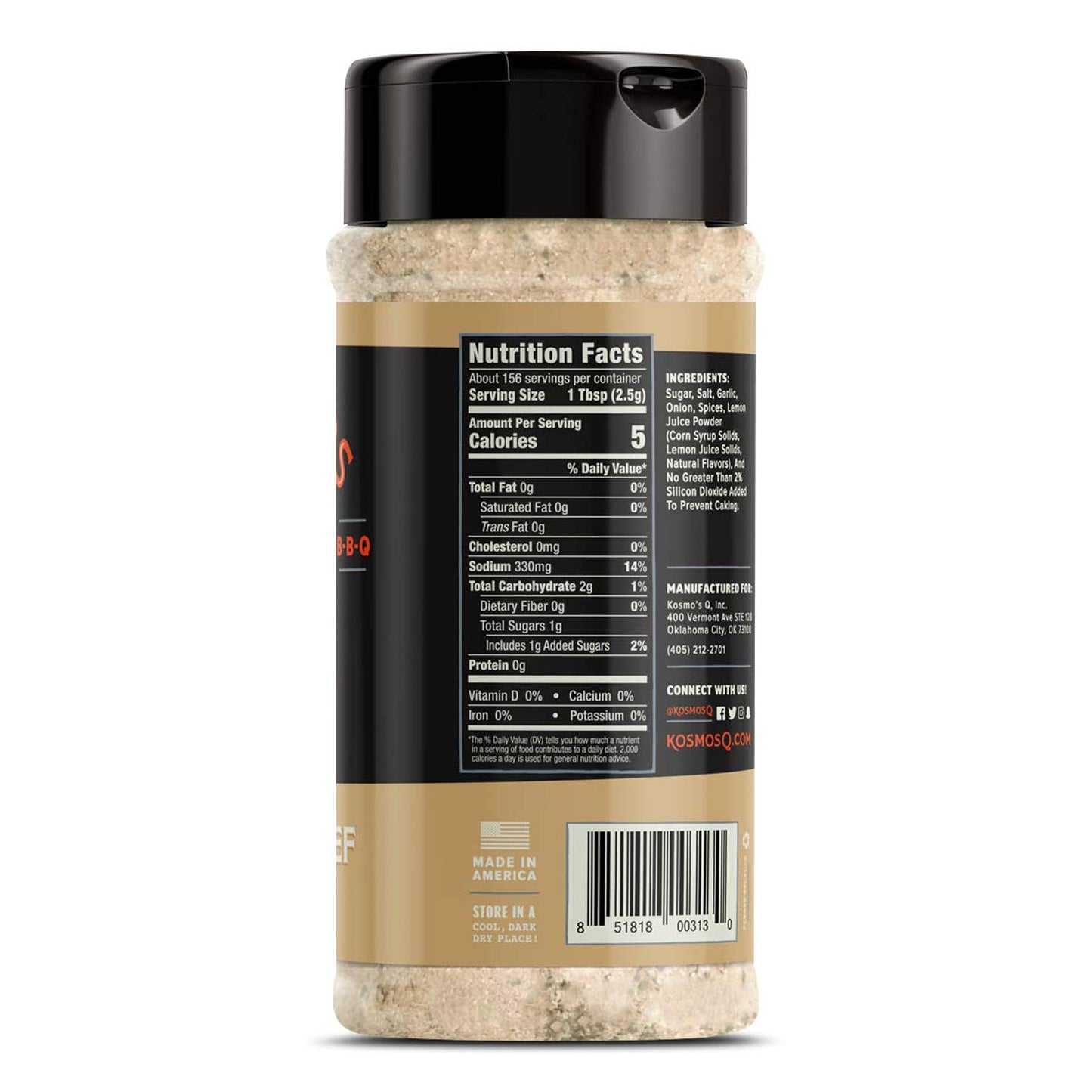 Kosmos Q Dry Rub Texas Beef Bbq Dry Rub, Bottle Of 13.8 Oz