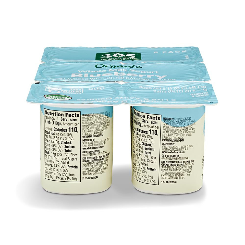 365 Everyday Value OG Blueberry Whole Milk Yogurt, 24 oz