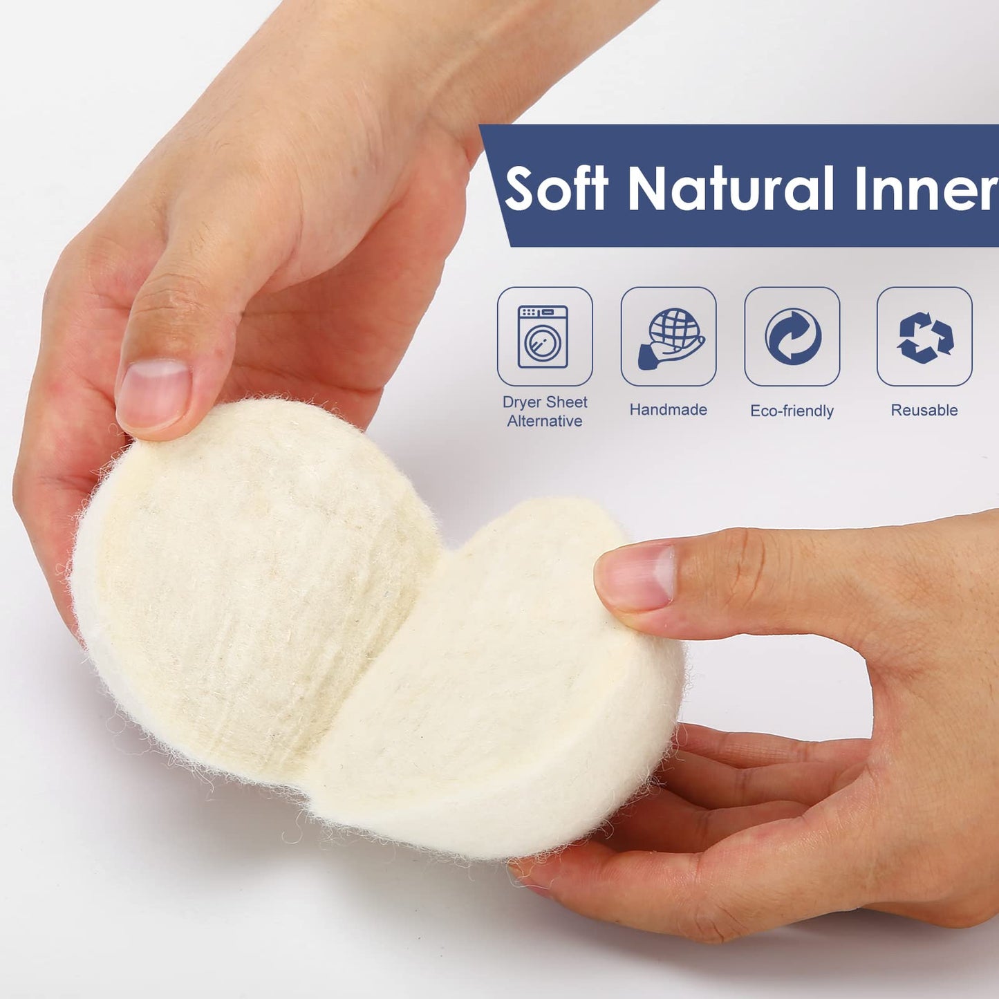 Wool Dryer Balls Handmade 3 Pack Xl,Organic Laundry Dryer Balls,100% New Zealand Wool Natural Fabric Softener,Reusable 1000 Load