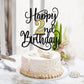 Happy 2Th Birthday Cake Topper, 2 Birthday Party Cake Decorations (Black And Gold Flashes, 2Nd)