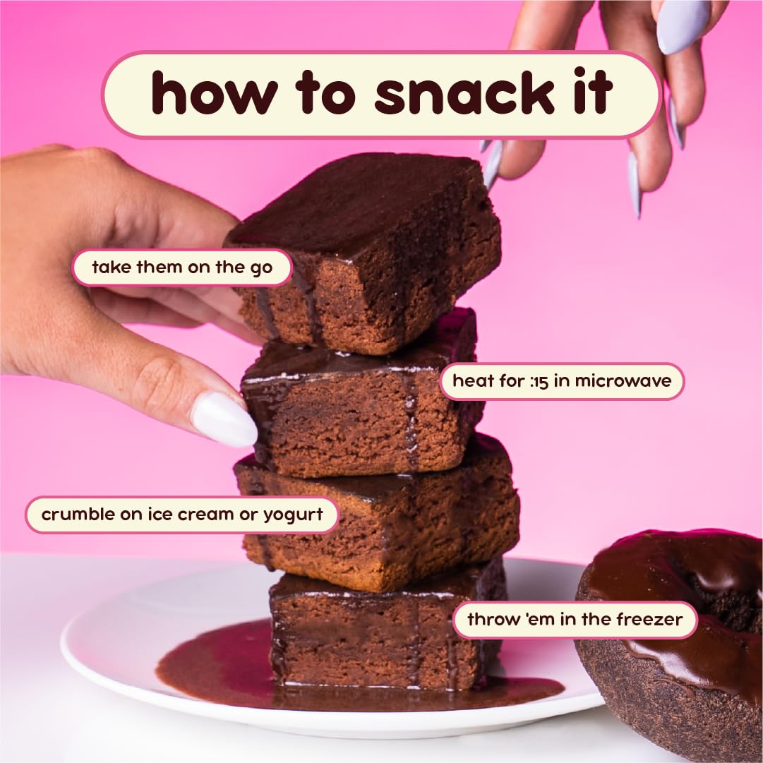 Prime Bites Protein Brownie From Alpha Prime Nutrition Products | High Protein, Collagen Fortified Low Sugar Treat | Delicious Snack | 12 Bars Per Box (Chocolate Glazed Donut)