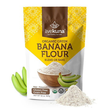 LiveKuna Organic Banana Flour - Gluten-Free & Grain-Free, 32 oz, Non-GMO, All-Purpose Baking Alternative