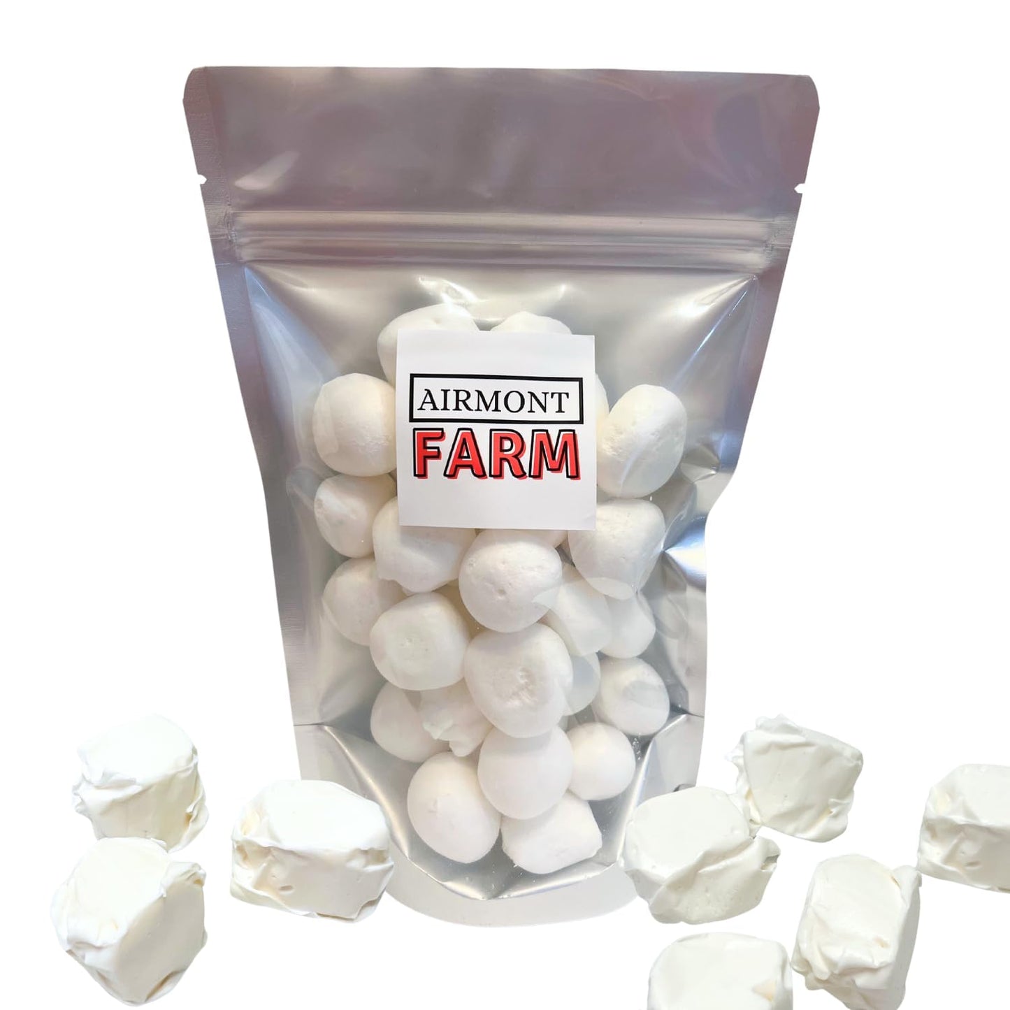 Freeze Dried Candy Vanilla Salt Water Taffy 2 oz - Cut To Bite Sized Pieces - Ships In Box - Deliciously Crunchy, Intense Flavor