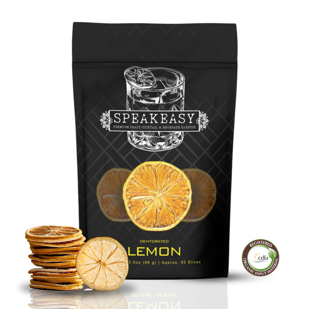 Speakeasy Dehydrated Lemon Slices - 3.5oz | Premium Cocktail & Beverage Garnish | Approx. 50 Slices