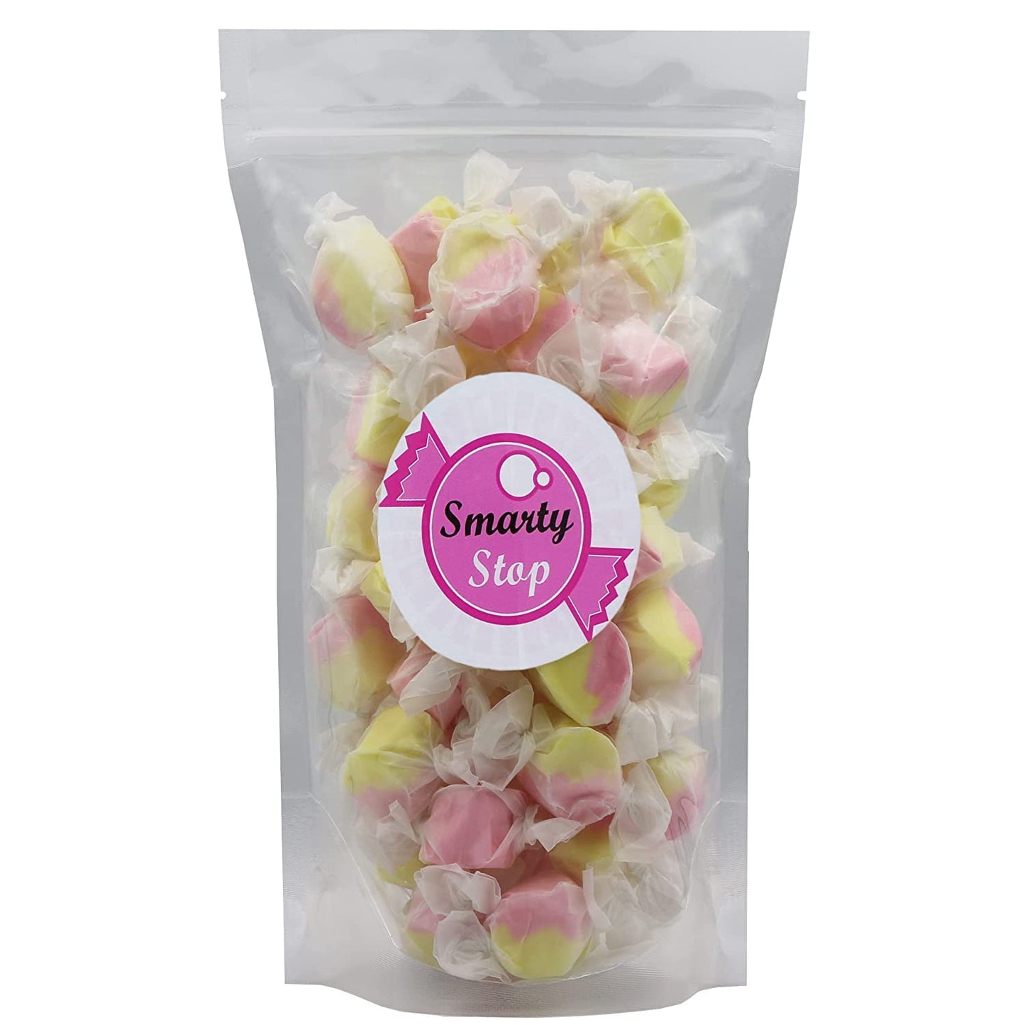 Gourmet Soft And Chewy Salt Water Taffy Candy - Individually Wrapped - Bulk Bag (Strawberry Banana, 1 Pound (Pack Of 1))