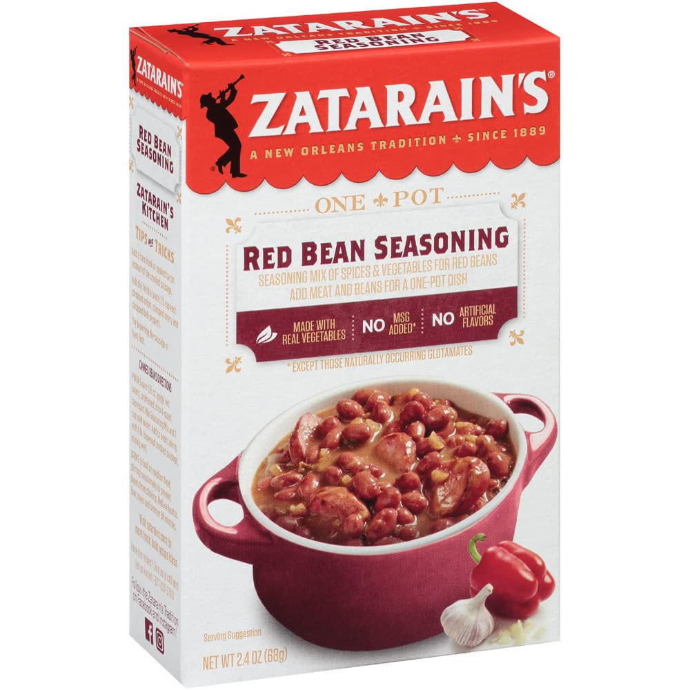 Zatarains Red Bean Seasoning, 2.4 oz, Pack of 12, Flavorful Spice Mix for Cooking