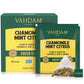 Vahdam, Chamomile Mint Citrus Green Tea Bags (30 Count) Low Caffeine, Non Gmo, Gluten Free | Sweet & Floral | Resealable Ziplock Pouch | Individually Wrapped Chamomile Tea Bags