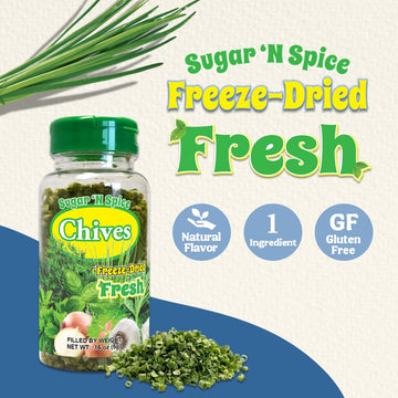 Sugar 'N Spice Premium Freeze-Dried Herbs & Spices, Strong Aroma And Fresh Flavor (Chives, 0.16 Ounce (Pack Of 1))