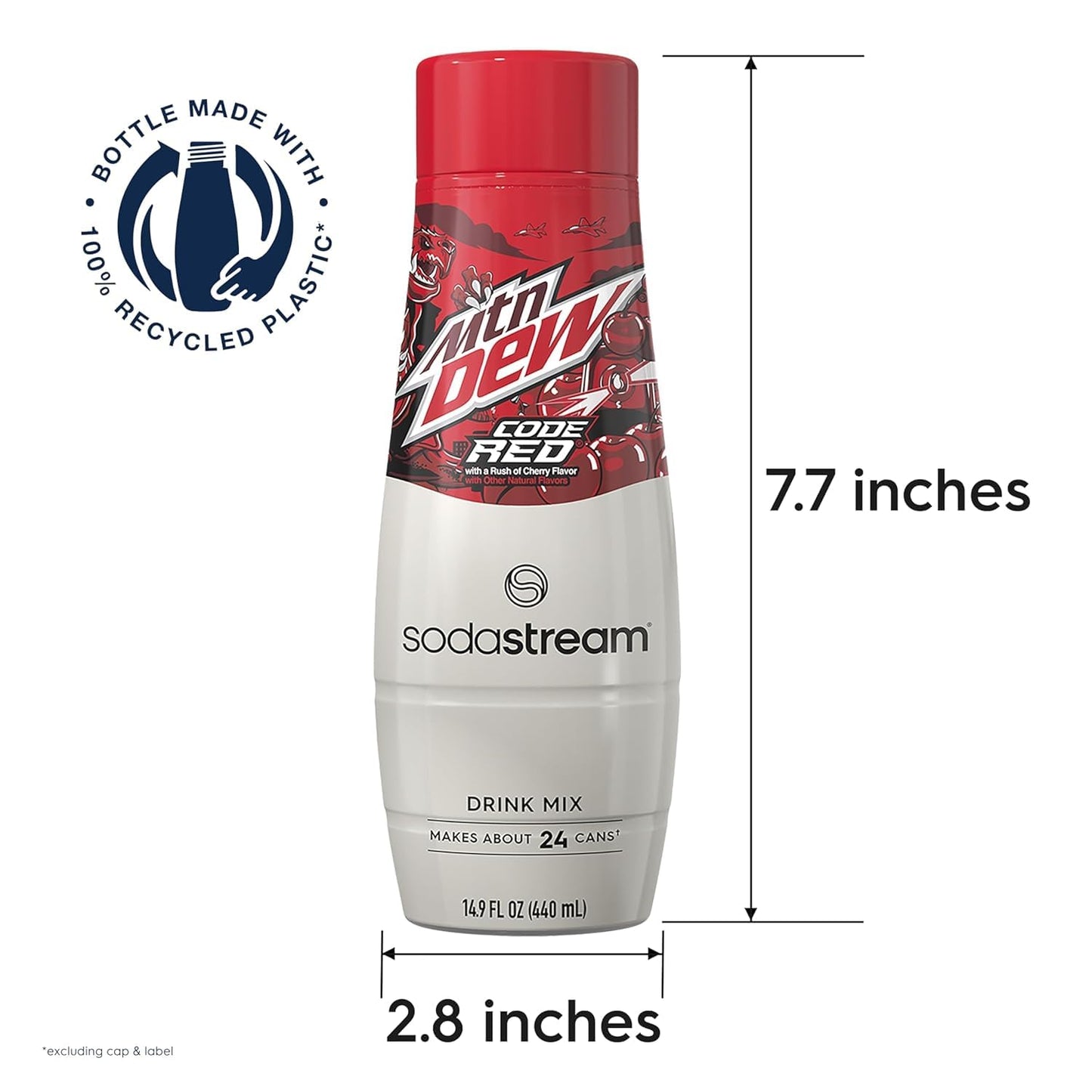SodaStream MTN Dew Code Red Zero Sugar Drink Mix (440ml  Pack of 4)