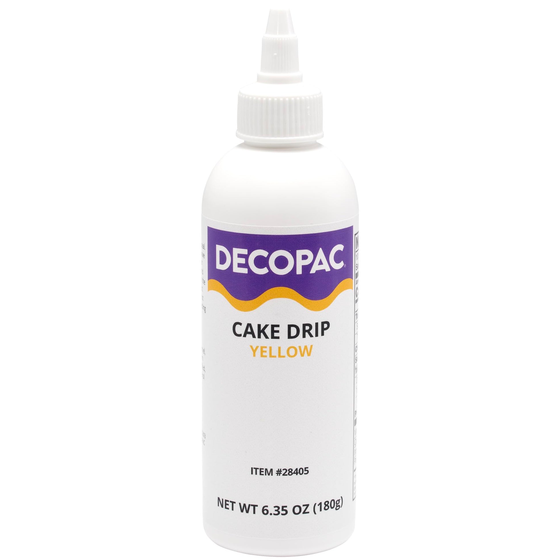 Decopac Cake Drip, Yellow Color, Vanilla Flavor, Matte Like Chocolate, 6.35 Oz