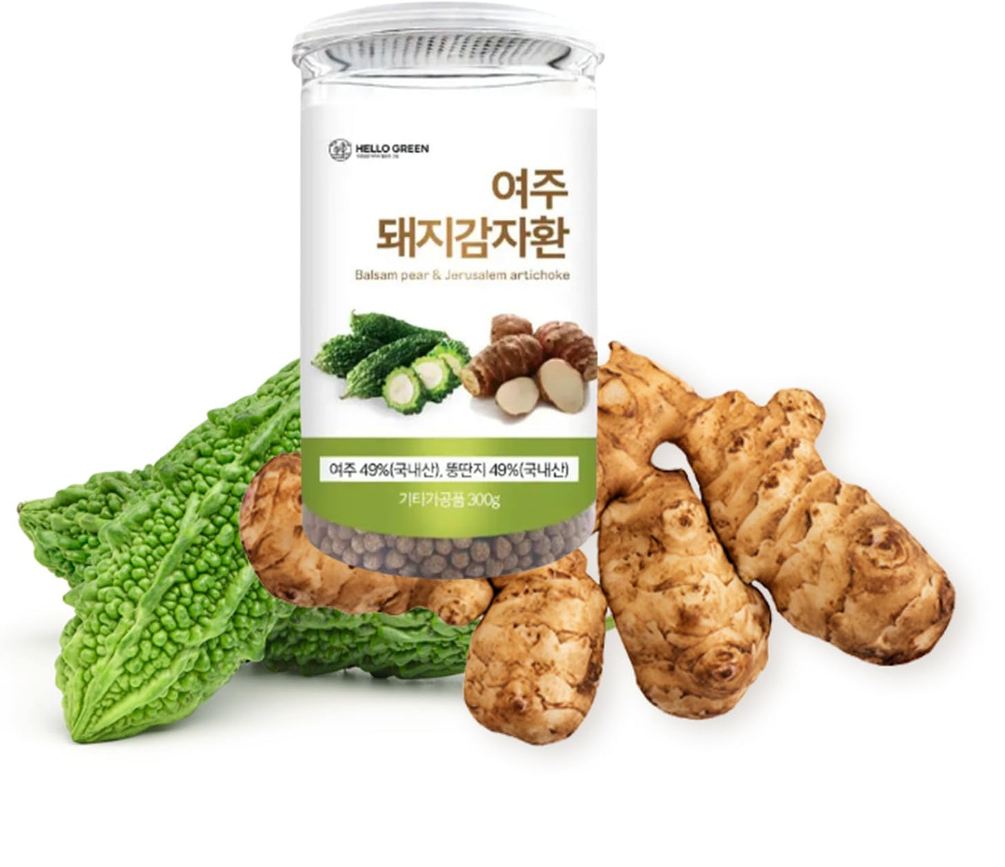Organic Natural Pure Korean Bitter Melon & Jerusalem Artichoke Extract Herbal Pills Granule Ball - Concentrated Lump Grain Powde