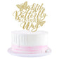 Qertesl A Little Butterfly Is On Her Way Cake Topper,Butterfly Themed Cake Decoration,Great For Baby Shower, Welcome Baby, Gende