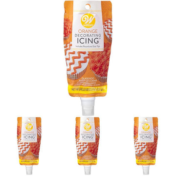 Food Items Icing Pouch W/Tips Orange, Us:One Size (Pack Of 4)