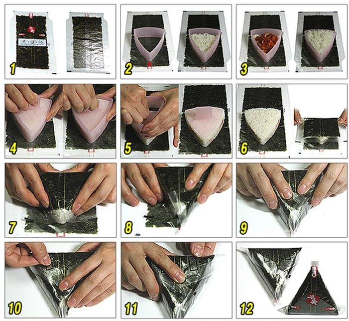Myungga Onigiri Nori Sushi Rice Ball Triangle Seaweed Wrappers 100 Sheets(50Sheets X 2Pack)