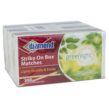 Diamond Greenlight Strike On Box Matches, 300 Count, 3 Pack