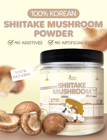 Nice Witch'S Korean 100% Pure Shiitake Mushroom Powder 3.53Oz/ 100G - All-Natural Flavor For Soups, Sauces, And Seasonings
