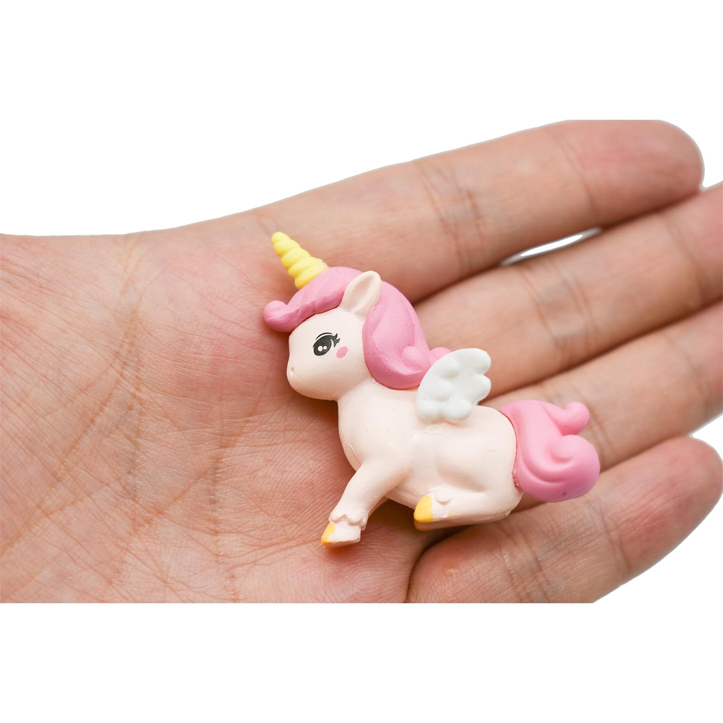Pinenjoy 8Pcs Mini Flying Horse Unicorn Figurine Miniature Resin Unicorns Cake Toppers Fairy Garden Accessories For Diy Moss Lan