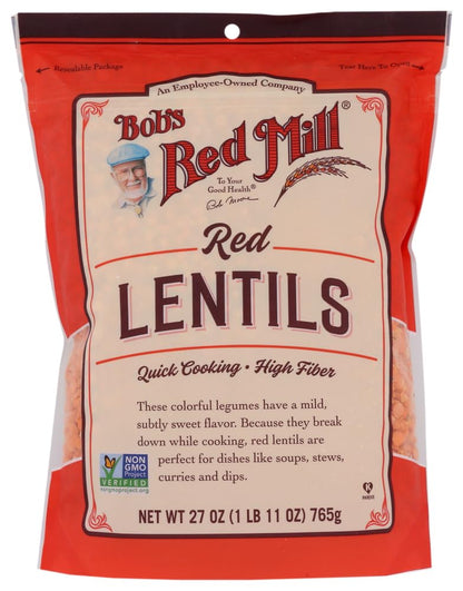 Bobs Red Mill Red Lentils, 27 Oz (Pack of 1) - Non GMO, Vegan, Kosher