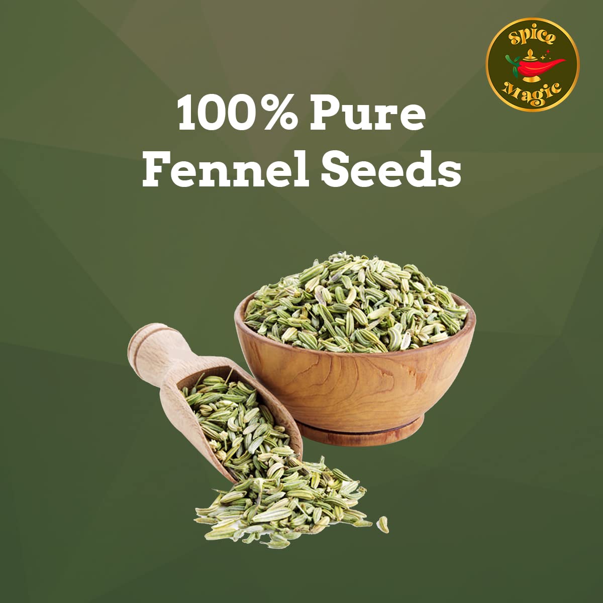 SPICE MAGIC Fennel Seeds | 100% Natural Whole Spice | 7oz (200g) | Non-GMO | Indian Origin