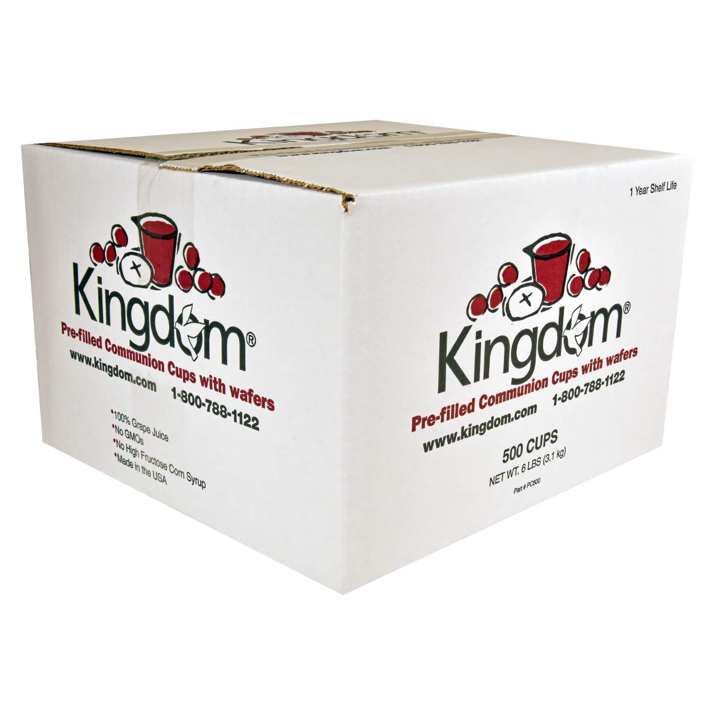 Kingdom Easy Open Prefilled Communion Cup with Wafers(500ct) Sealed in a Single-Serving Container with One-Year Shelf Life, Perf