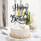 Happy 11Th Birthday Cake Topper, 11 Birthday Party Cake Decorations (Black And Gold Flashes, 11Th)