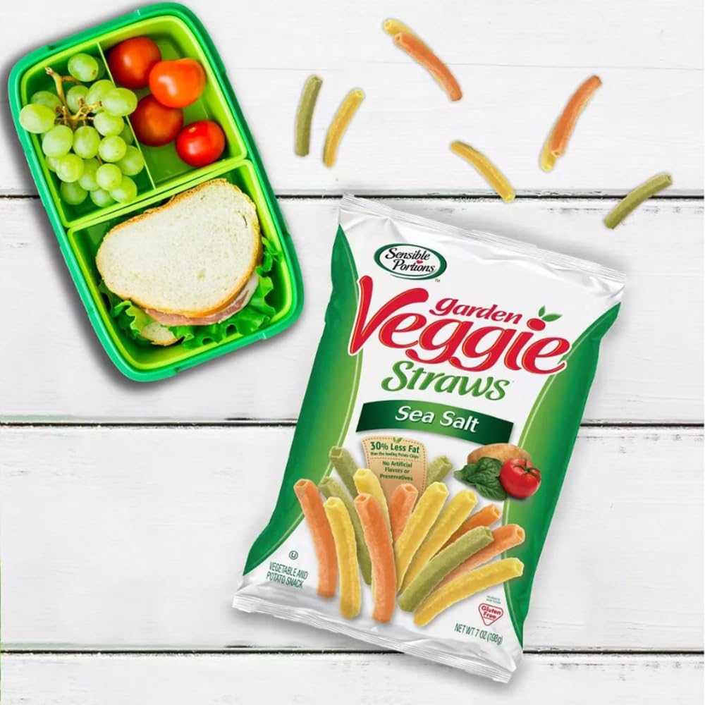 Veggie Straw Variety Pack - Assortment Of Garden Sea Salt, Cheddar Cheese And Zesty Ranch Snack Size - Care Package Gift Box (30